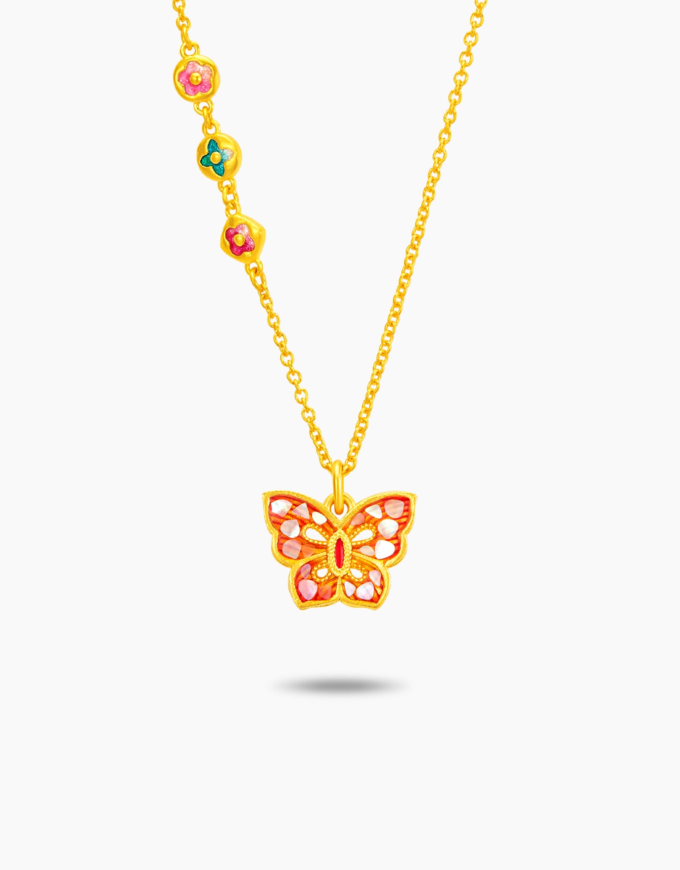 LVC 9IN Dynasty Butterfly 999 Gold Necklace