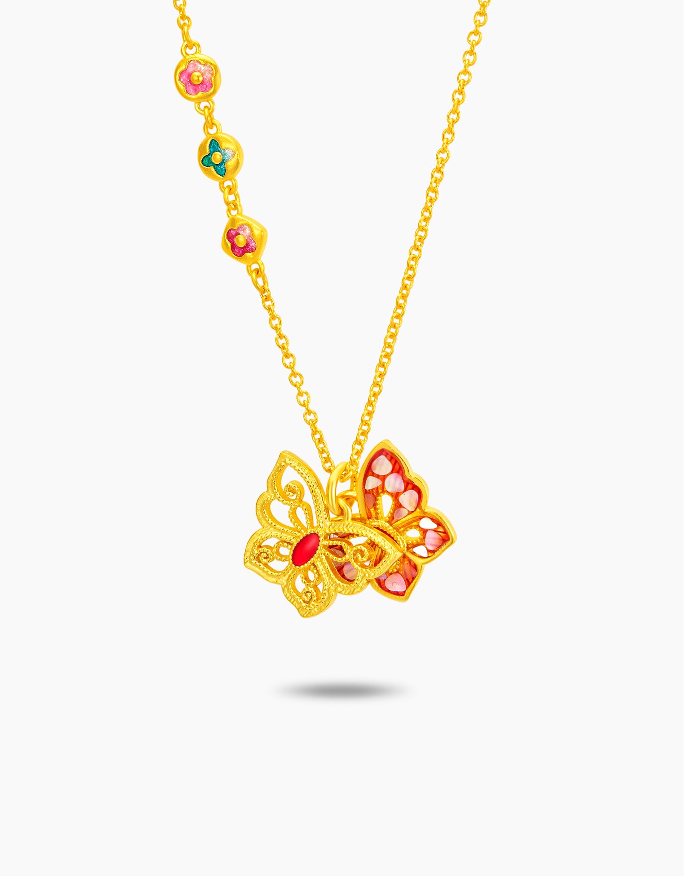 LVC 9IN Dynasty Butterfly 999 Gold Necklace