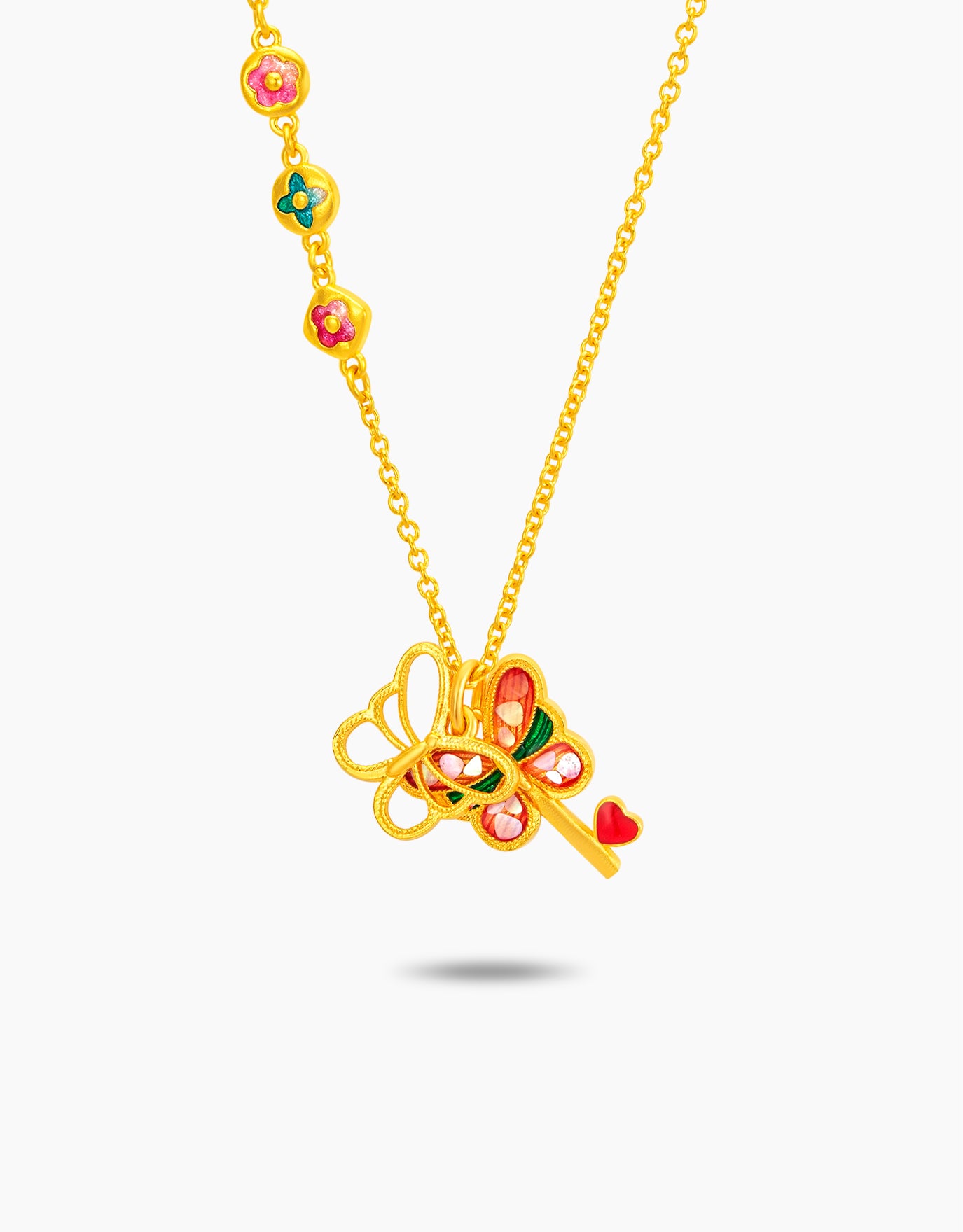 LVC 9IN Butterfly Key 999 Gold Necklace