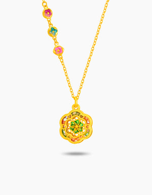 LVC 9IN Floral Filigree 999 Gold Necklace