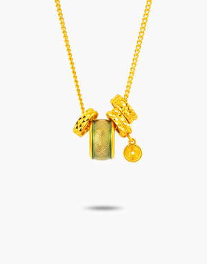 LVC 9IN Verdant Barrel 999 Gold Necklace