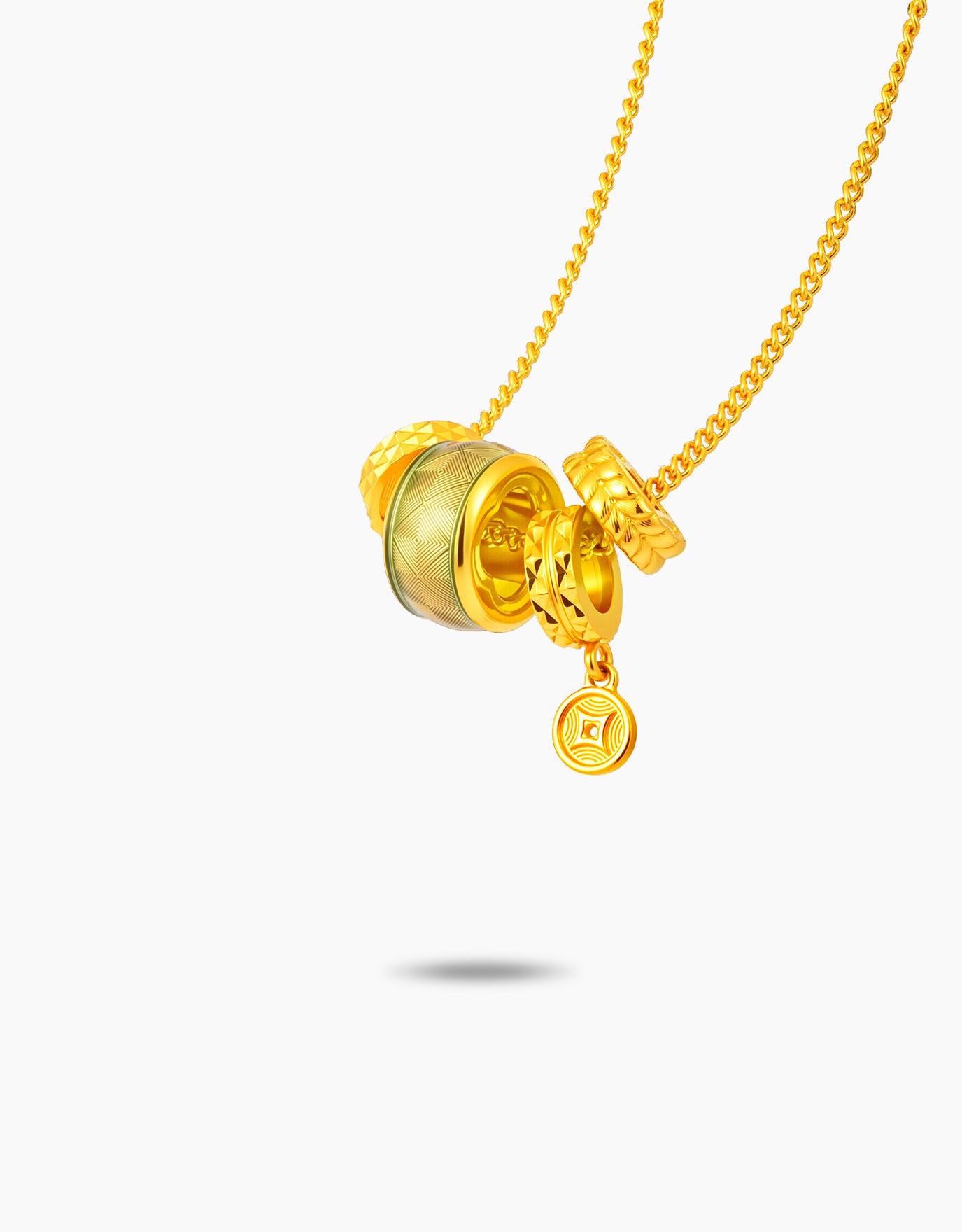 LVC 9IN Verdant Barrel 999 Gold Necklace
