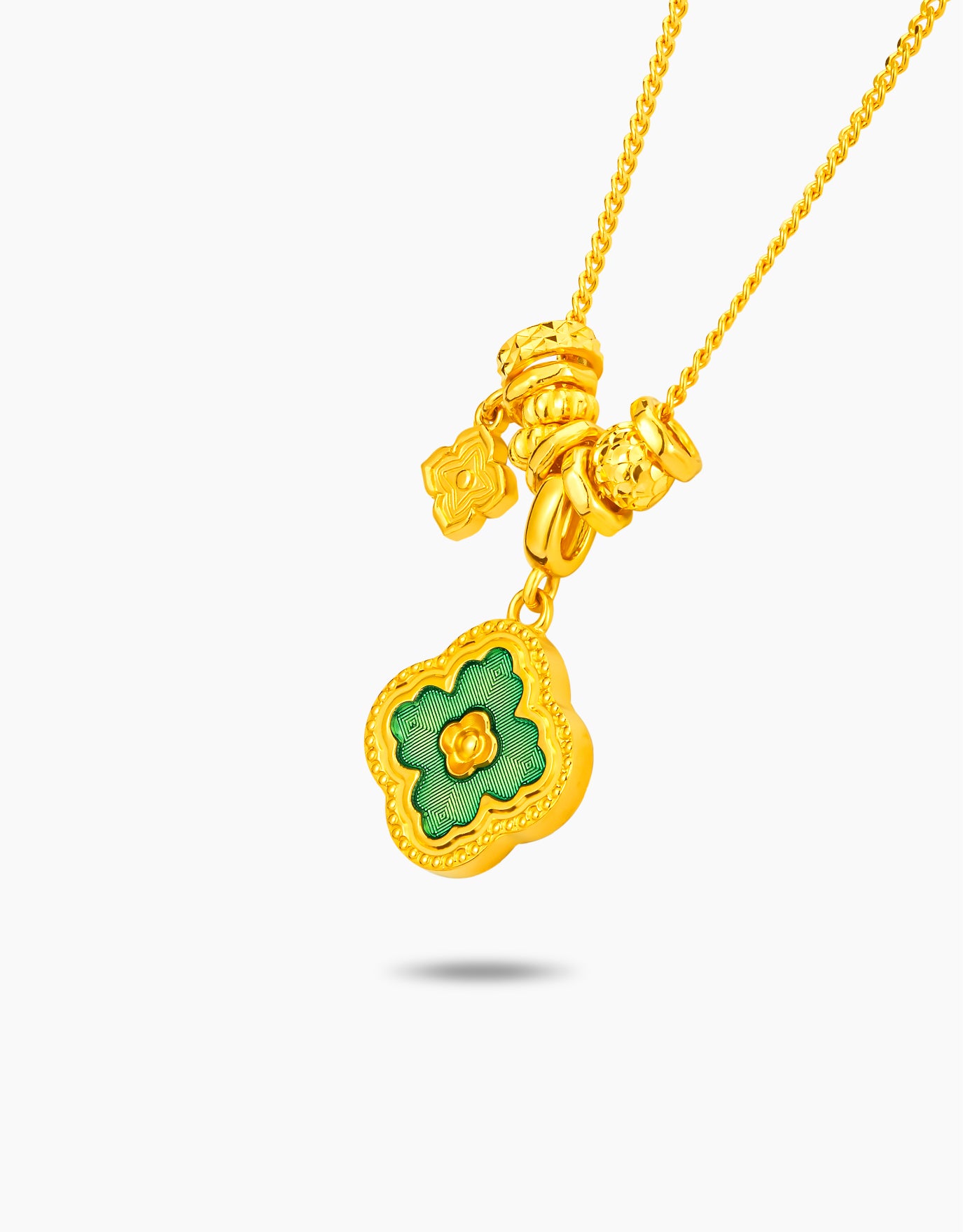 LVC 9IN Lucky Clover Bliss 999 Gold Necklace