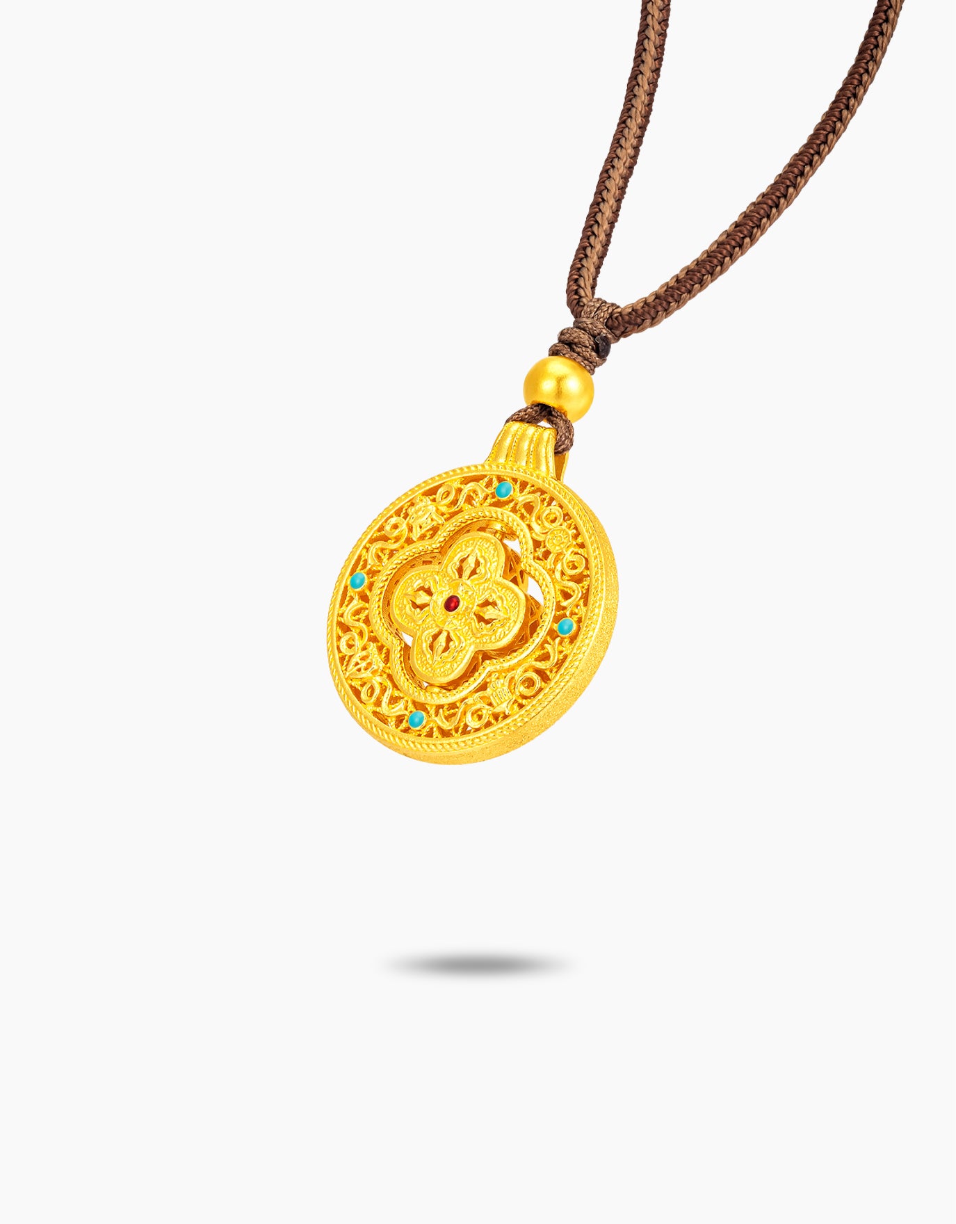 LVC 9IN Spinning Bejewel 999 Gold Necklace