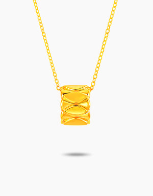 LVC 9IN Leaf Weave 999 Gold Necklace