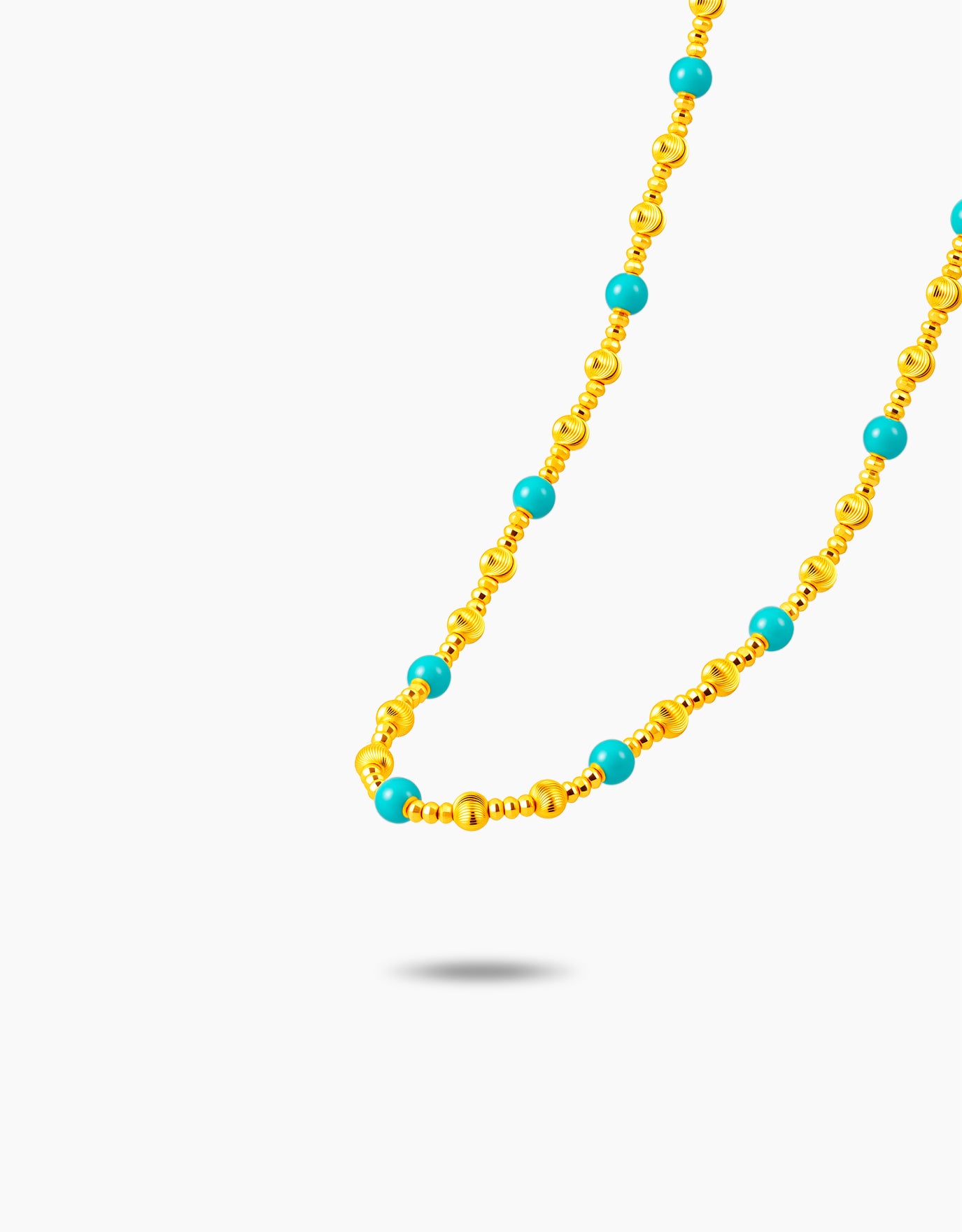 LVC 9IN Cerulean Bead 999 Gold Necklace