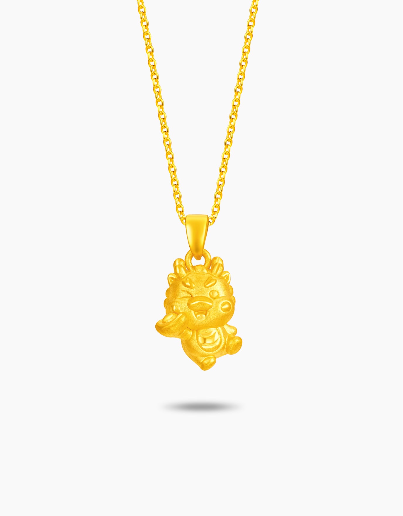 LVC 9IN Happy Dragon 999 Gold Pendant