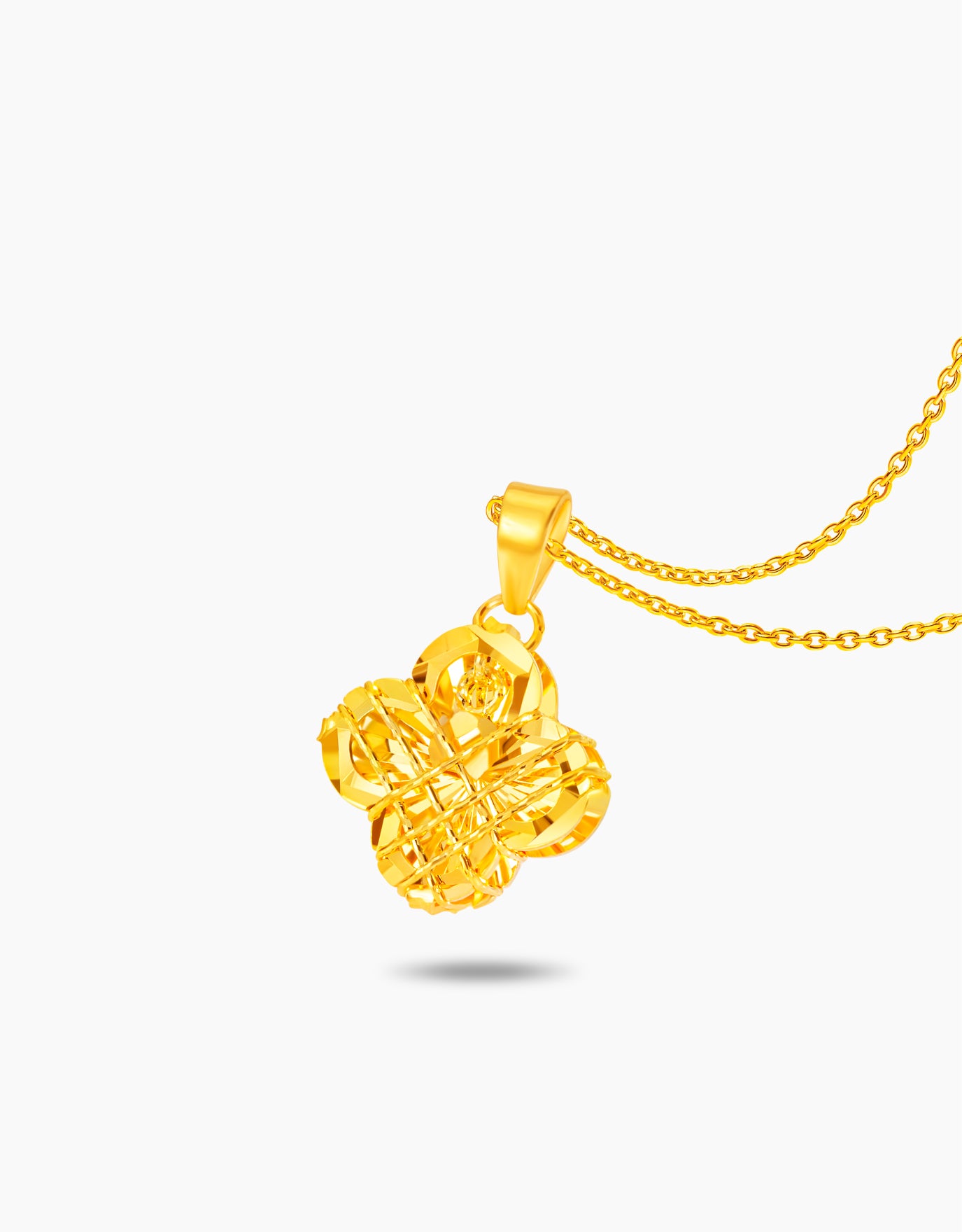 LVC 9IN Tangled Clover 999 Gold Pendant