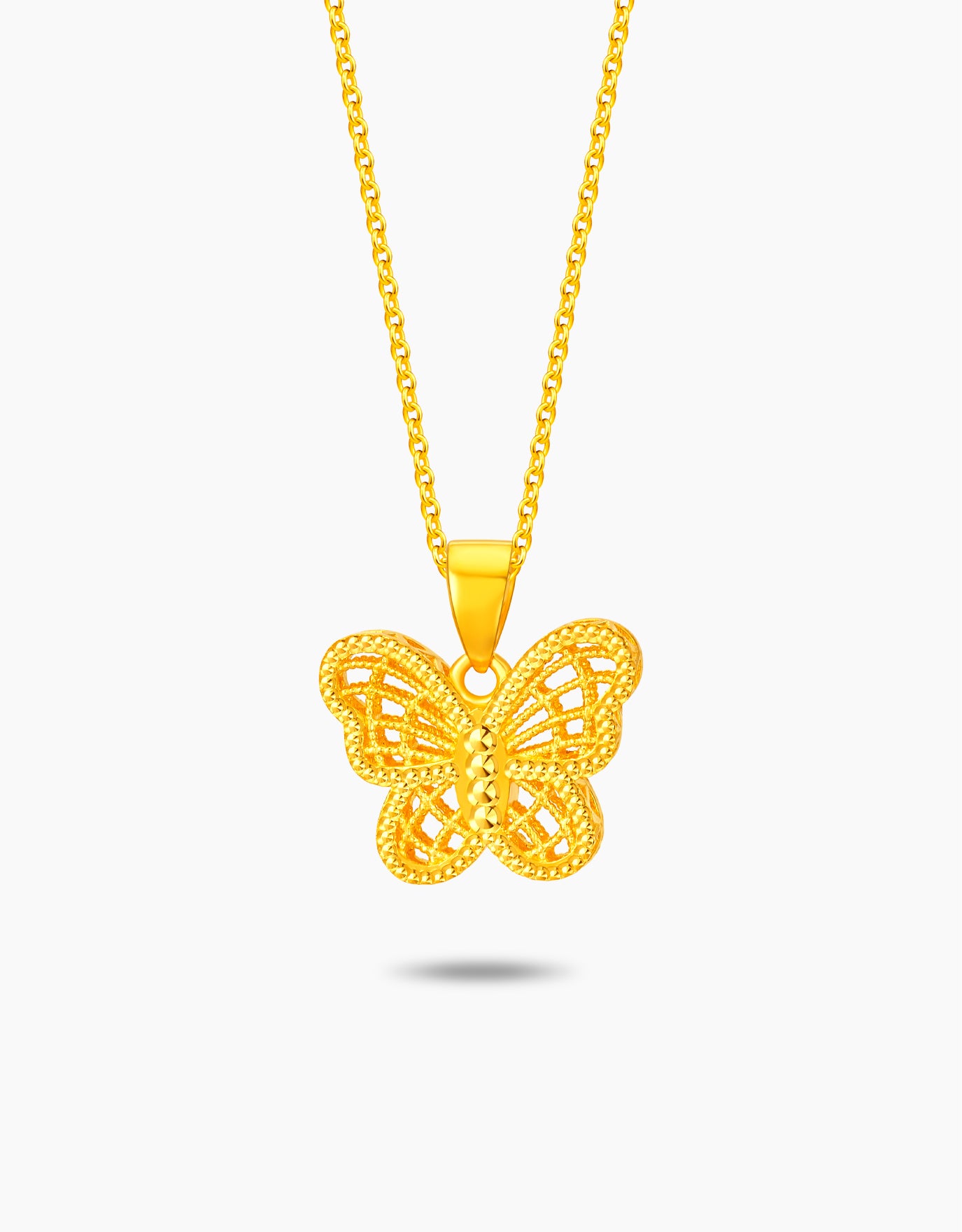 LVC 9IN Glowing Butterfly 999 Gold Pendants