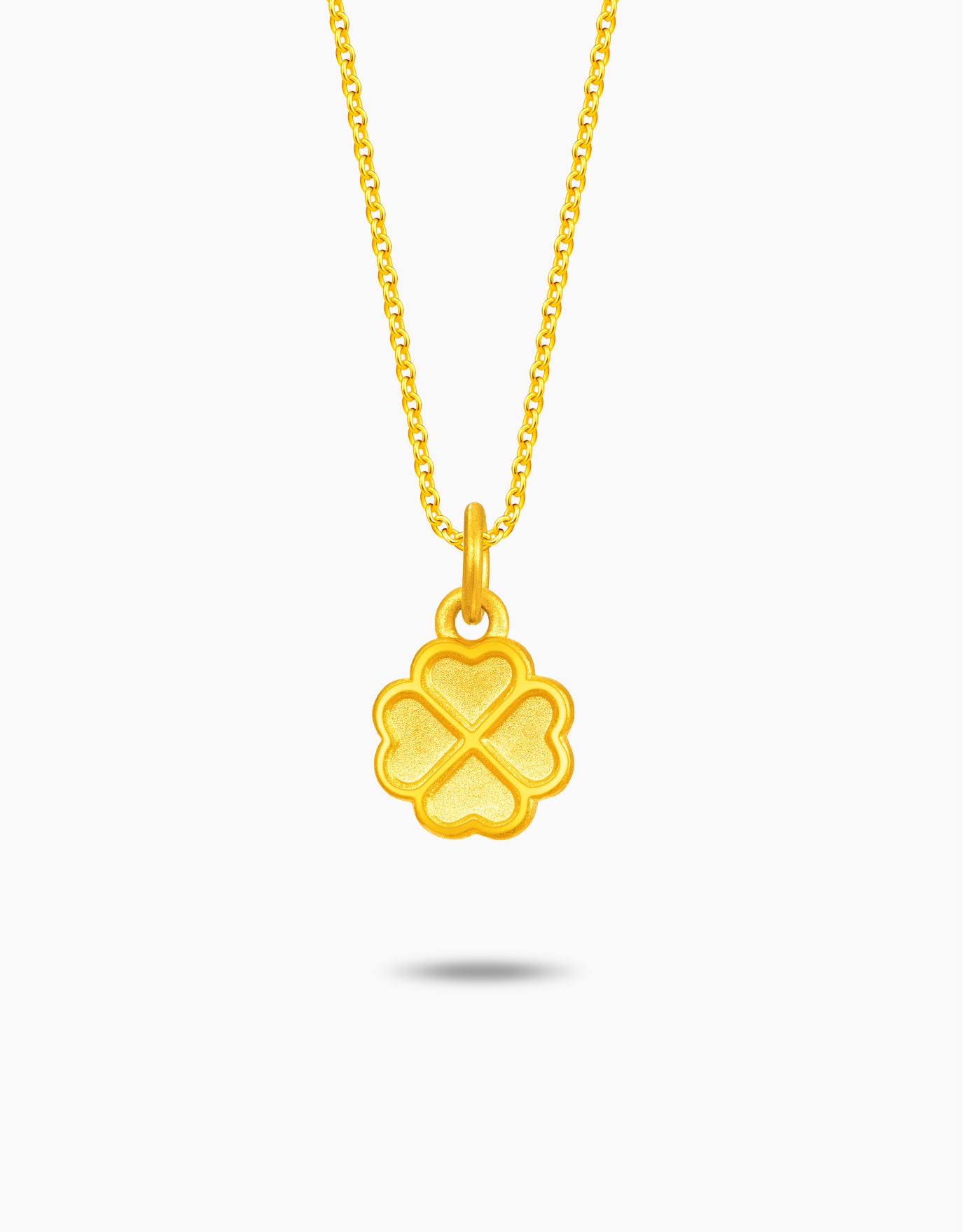LVC 9IN Simple Clover 999 Gold Pendant – Love & Co.