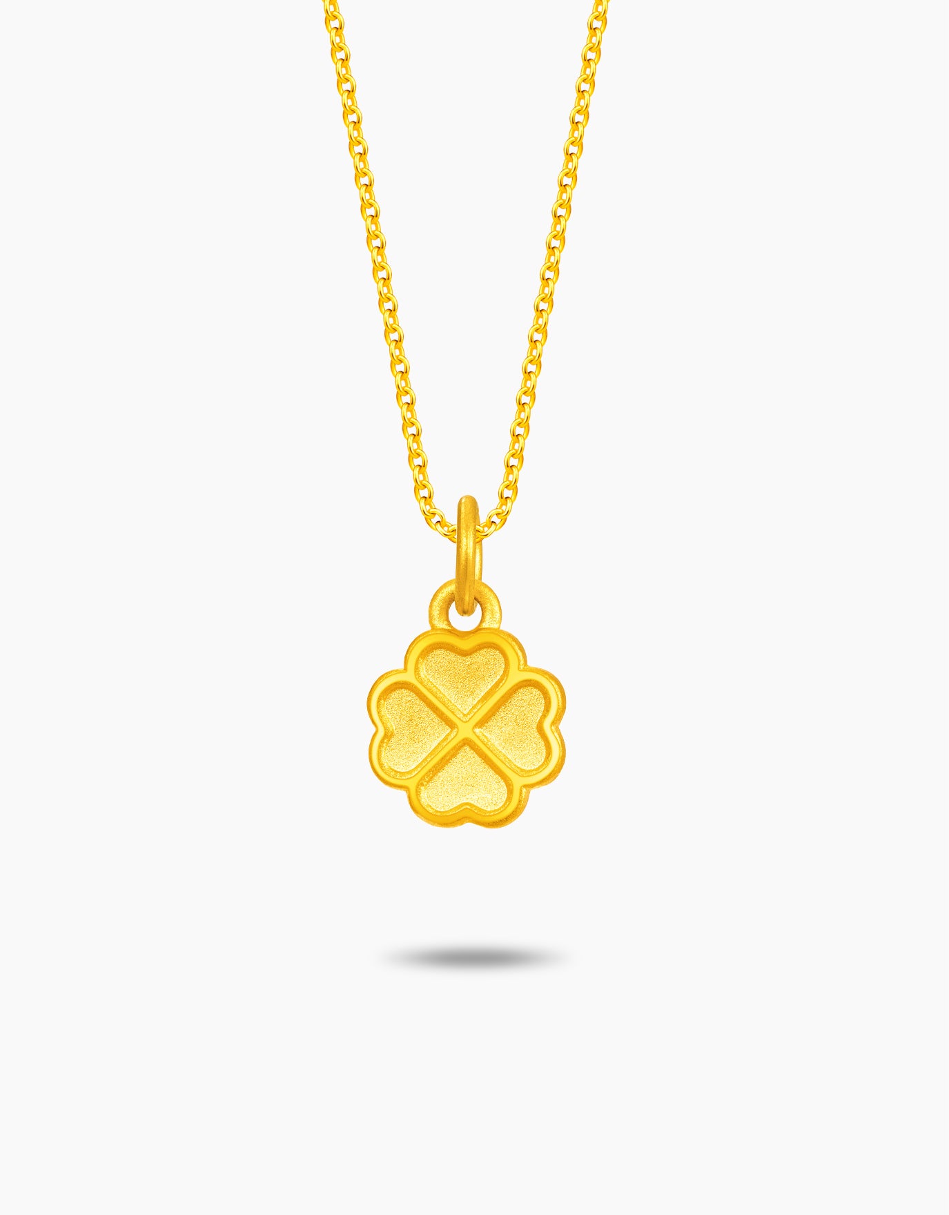 LVC 9IN Simple Clover 999 Gold Pendant