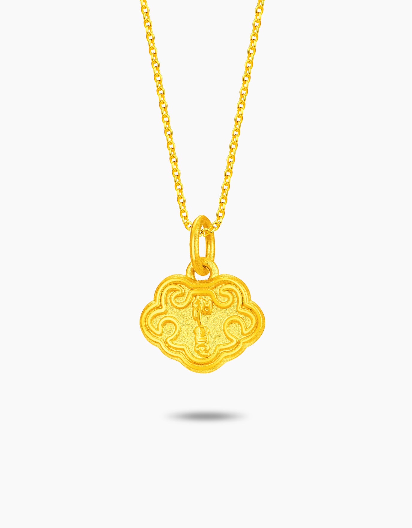 LVC 9IN Luck Longevity Lock 999 Gold Pendant