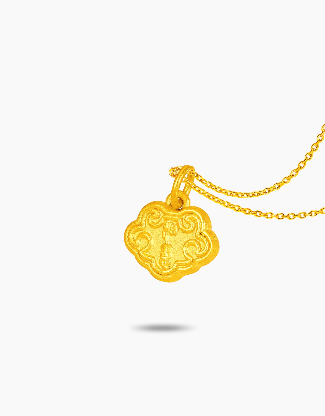 LVC 9IN Luck Longevity Lock 999 Gold Pendant