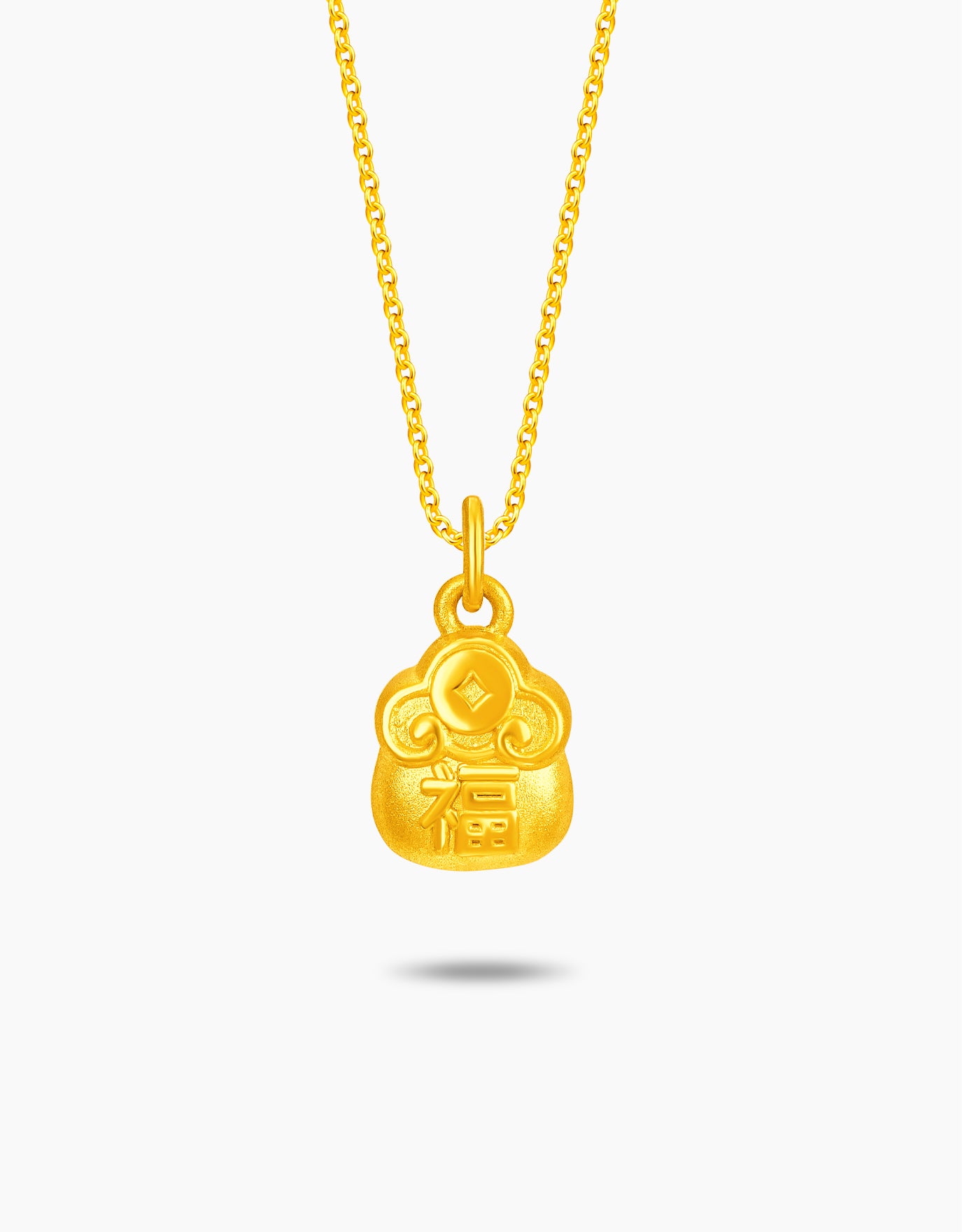 LVC 9IN Golden Bag 999 Gold Pendant