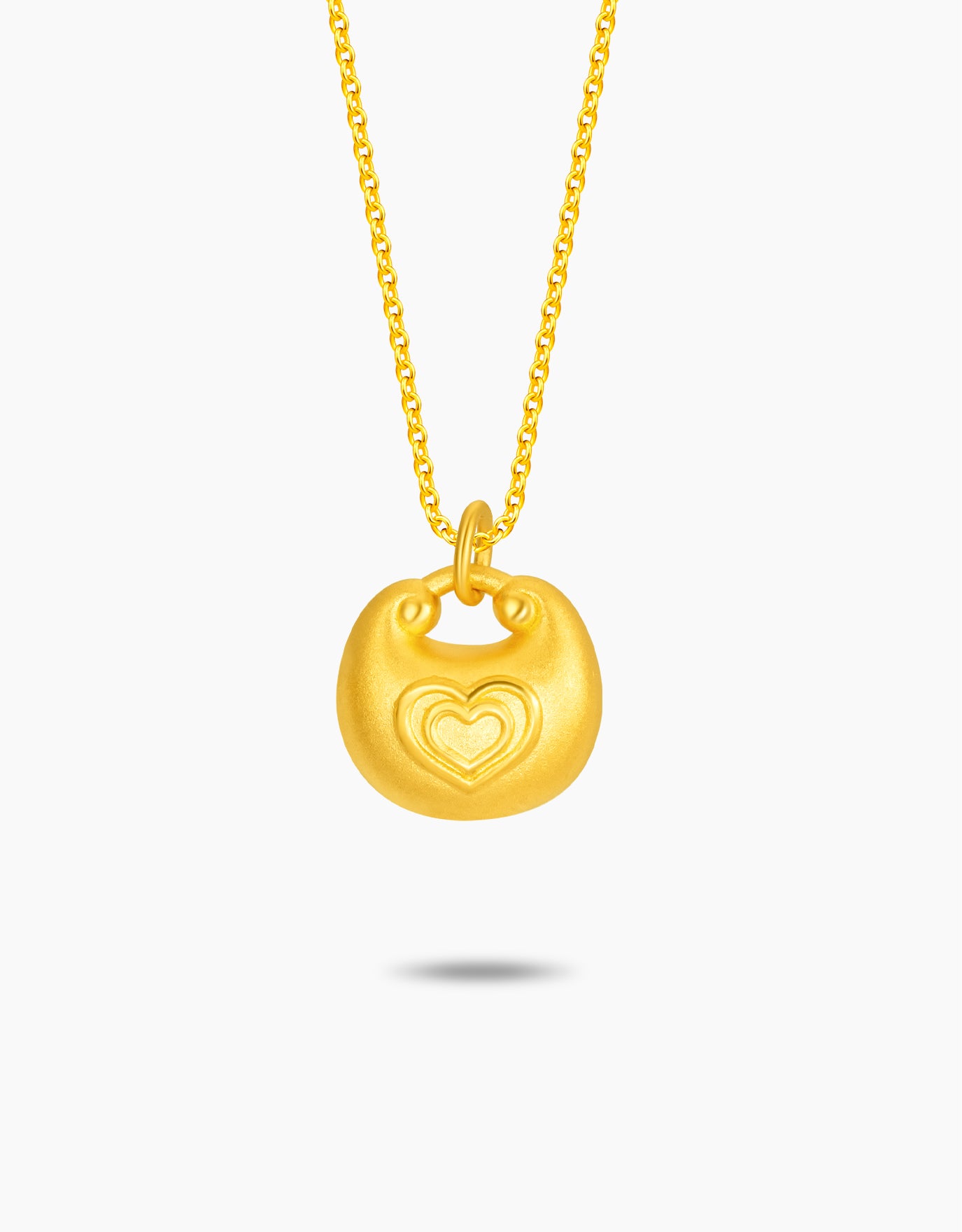 LVC 9IN Blessed Heart Lock 999 Gold Pendant