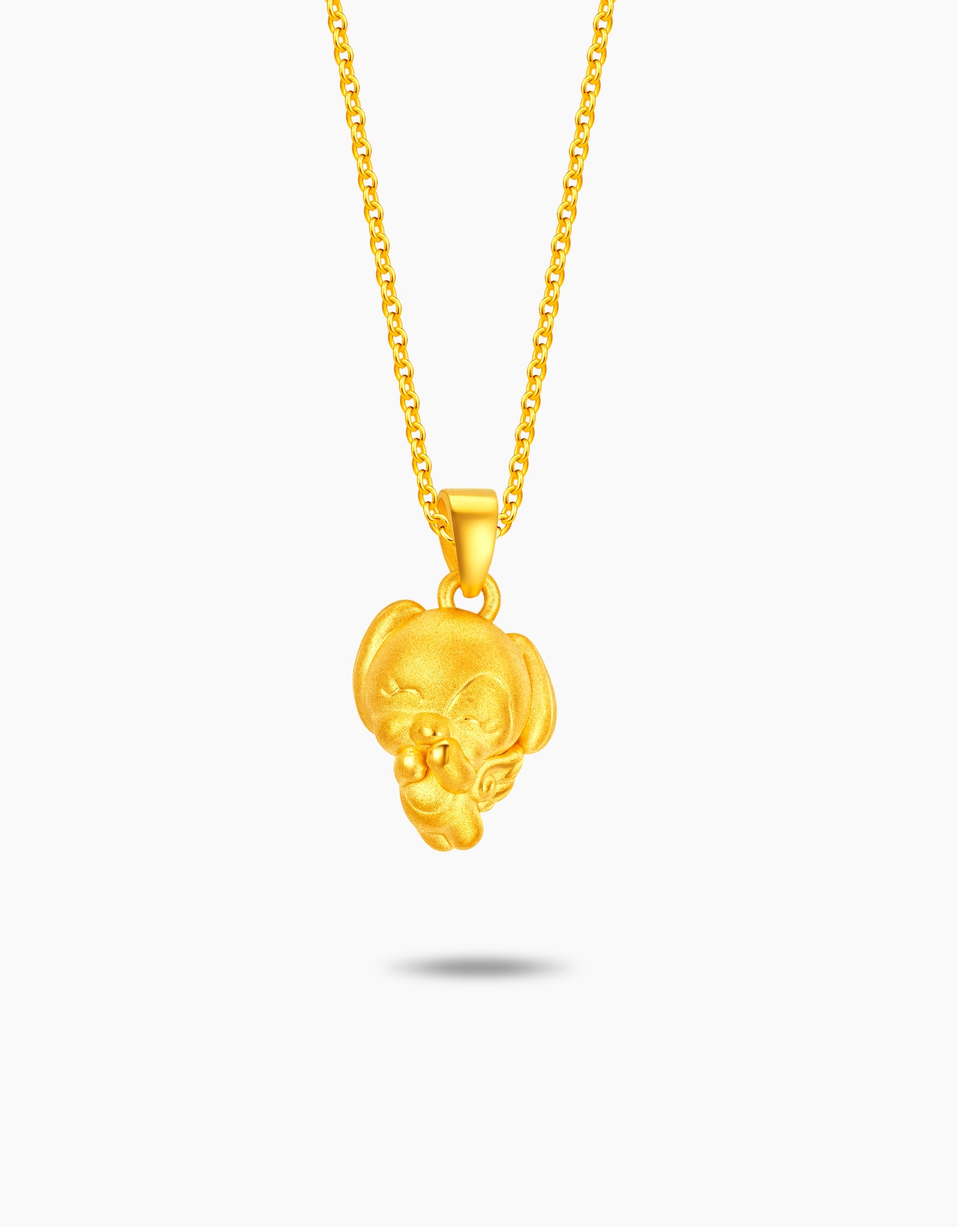 LVC 9IN Angel Dog 999 Gold Zodiac Pendant