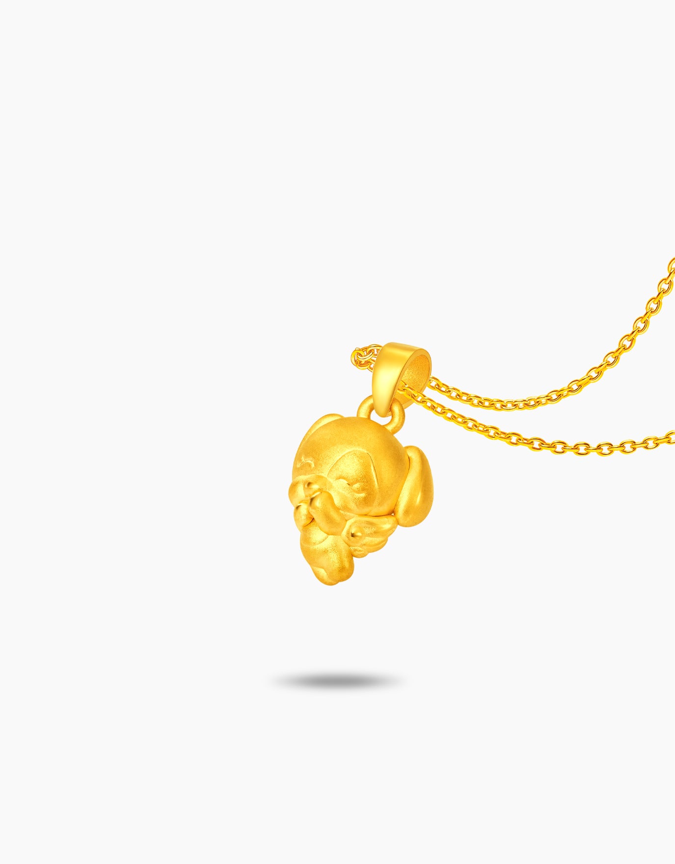 LVC 9IN Angel Dog 999 Gold Zodiac Pendant