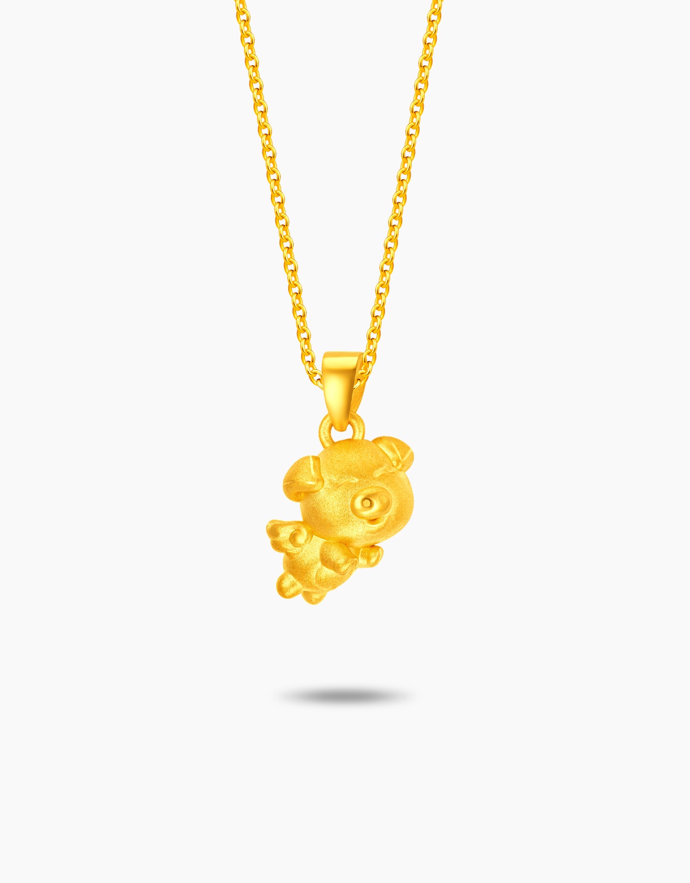 LVC 9IN Angel Pig 999 Gold Zodiac Pendant