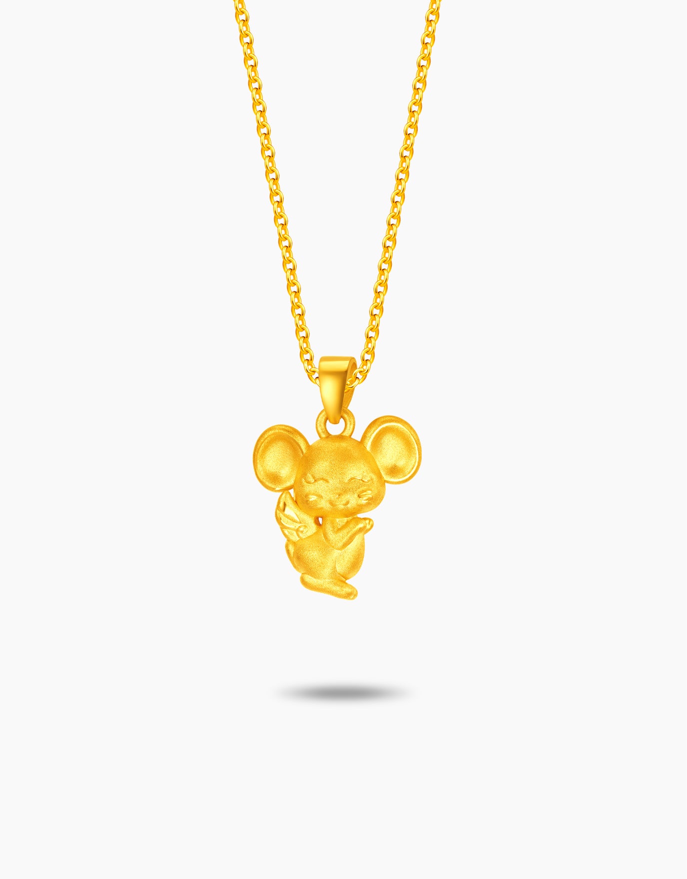 LVC 9IN Angel Rat 999 Gold Zodiac Pendant