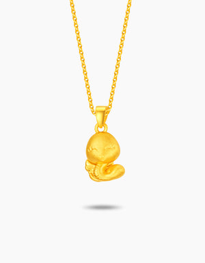 LVC 9IN Angel Snake 999 Gold Zodiac Pendant
