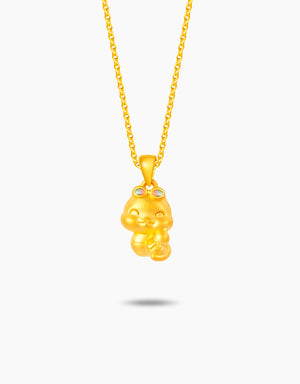 LVC 9IN Cool Baby Snake 999 Gold Zodiac Pendant