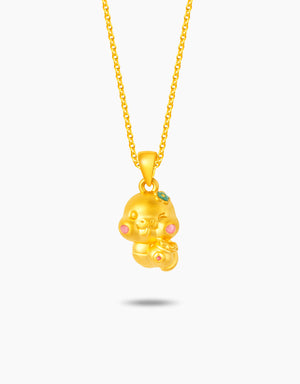 LVC 9IN Cheeky Baby Snake 999 Gold Zodiac Pendant