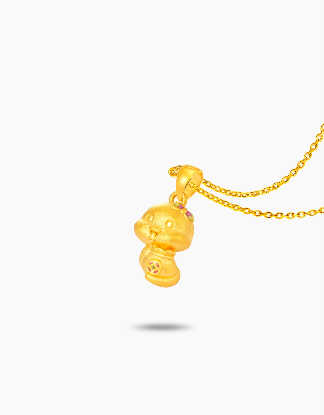 LVC 9IN Cute Baby Snake 999 Gold Zodiac Pendant