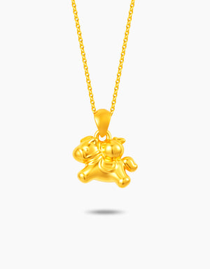 LVC 9IN Prosperity Apple Horse 999 Gold Pendant