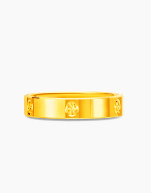 LVC 9IN Flowerette 999 Gold Ring (3mm)