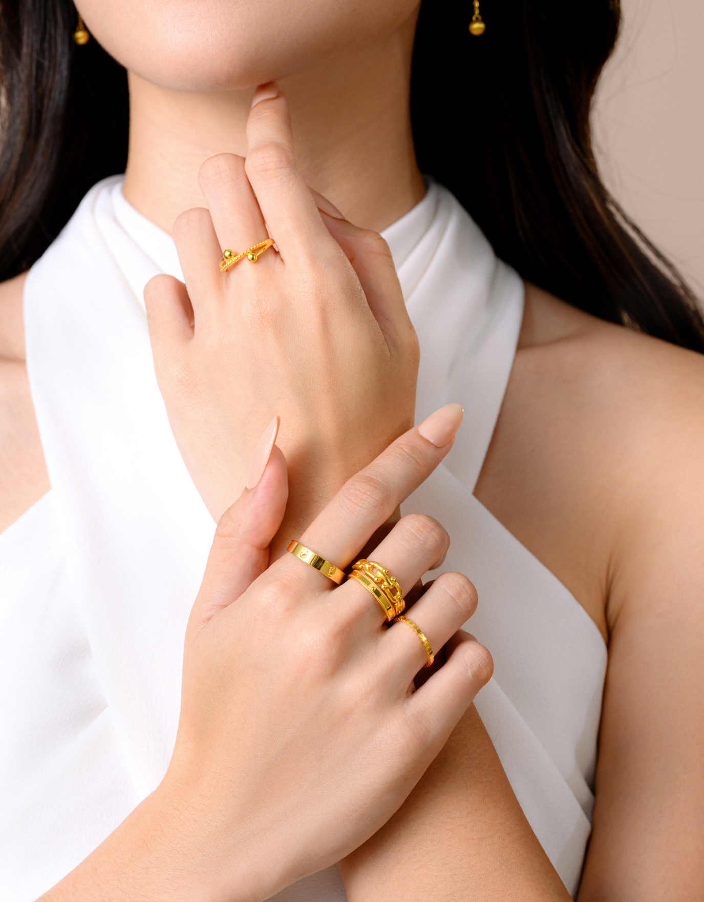 LVC 9IN Flowerette 999 Gold Ring (3mm)