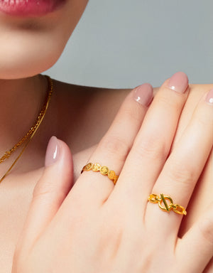 LVC 9IN Fivefold Fortune Coin 999 Gold Ring