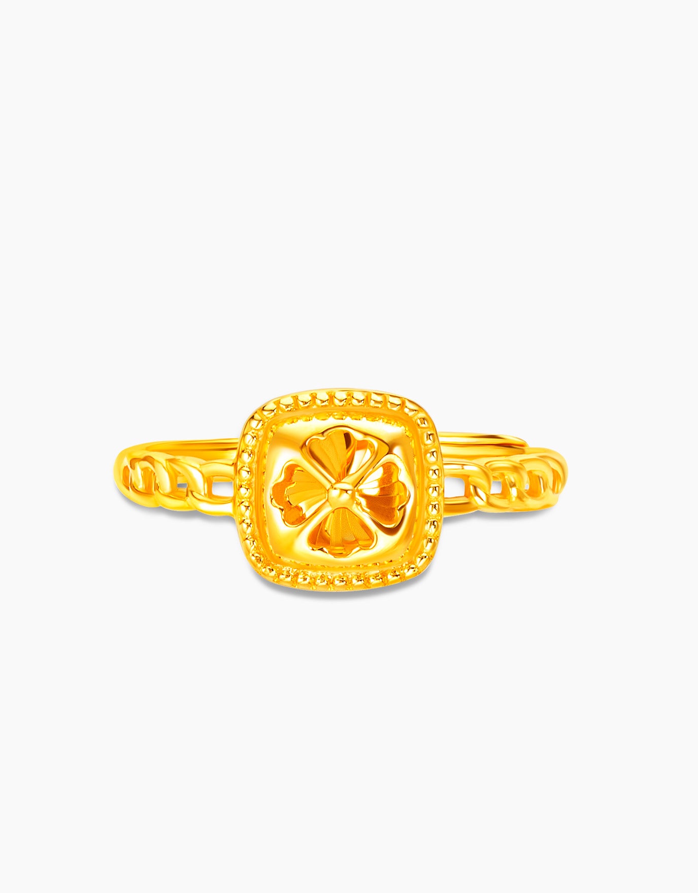 LVC 9IN Square Floret 999 Gold Ring