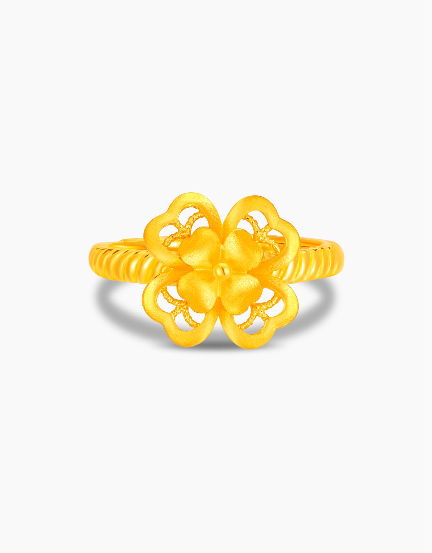 LVC 9IN Blossoming Clover 999 Gold Ring