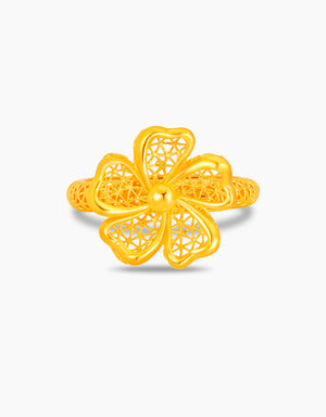 LVC 9IN Periwinkle 999 Gold Ring