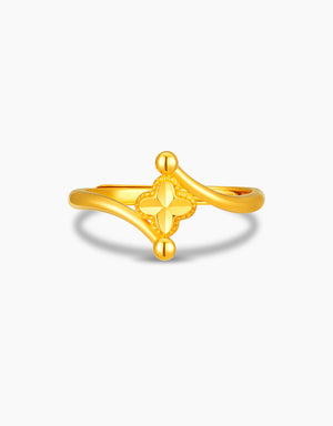 LVC 9IN Clover Bypass 999 Gold Ring