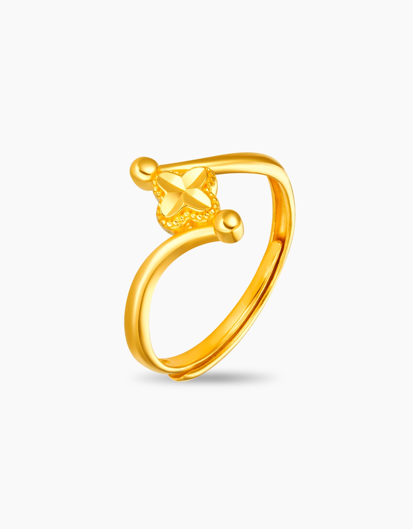 LVC 9IN Clover Bypass 999 Gold Ring