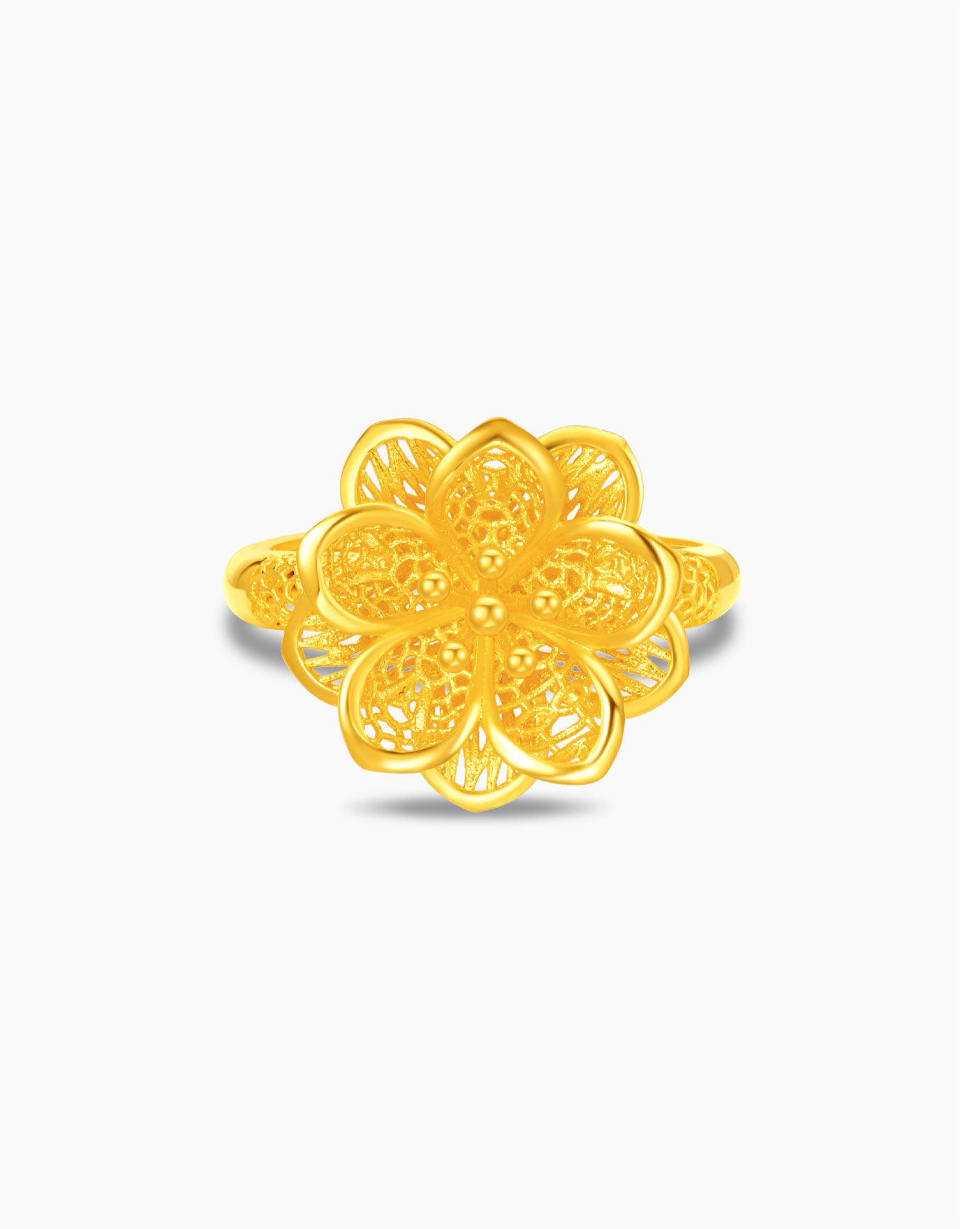 LVC 9IN Blossom Lace 999 Gold Ring