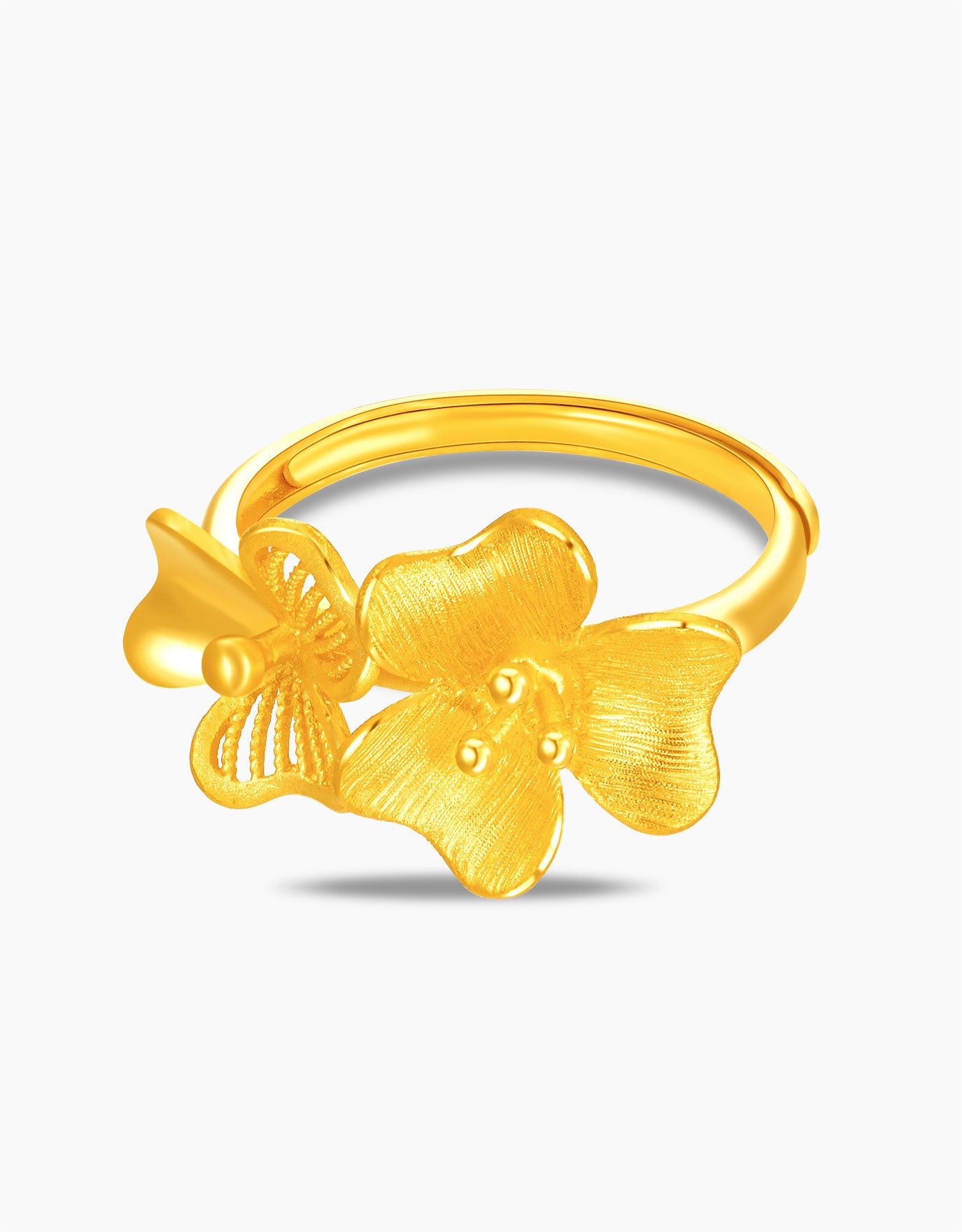 LVC 9IN Dual Bloom 999 Gold Ring