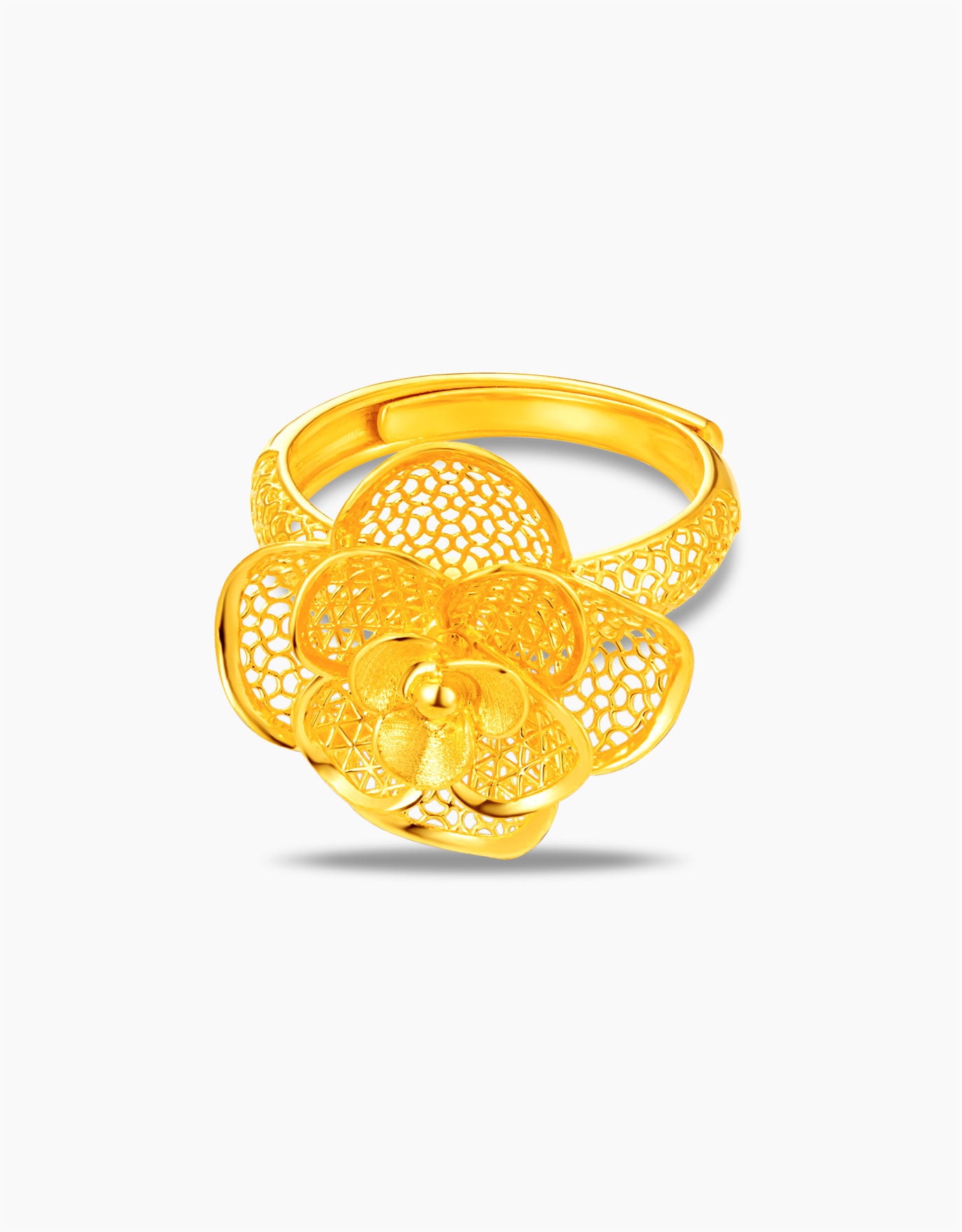 LVC 9IN Floral Majesty 999 Gold Ring