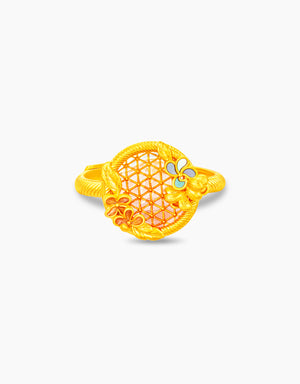 LVC 9IN Blush Bloom 999 Gold Ring