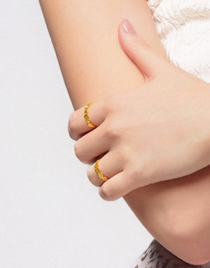 LVC 9IN Flow of Fortune Coin 999 Gold Ring