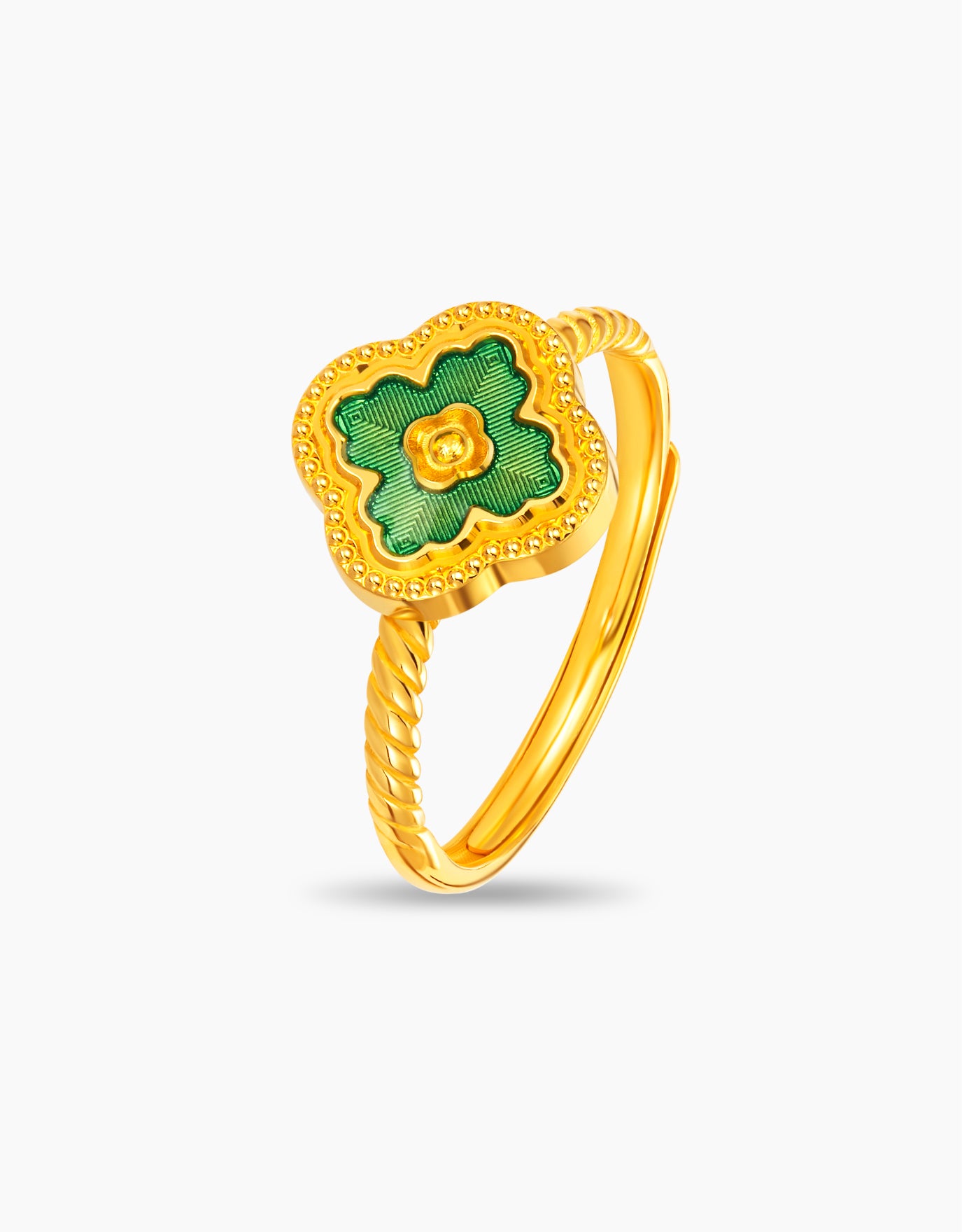 LVC 9IN Lucky Clover Bliss 999 Gold Ring