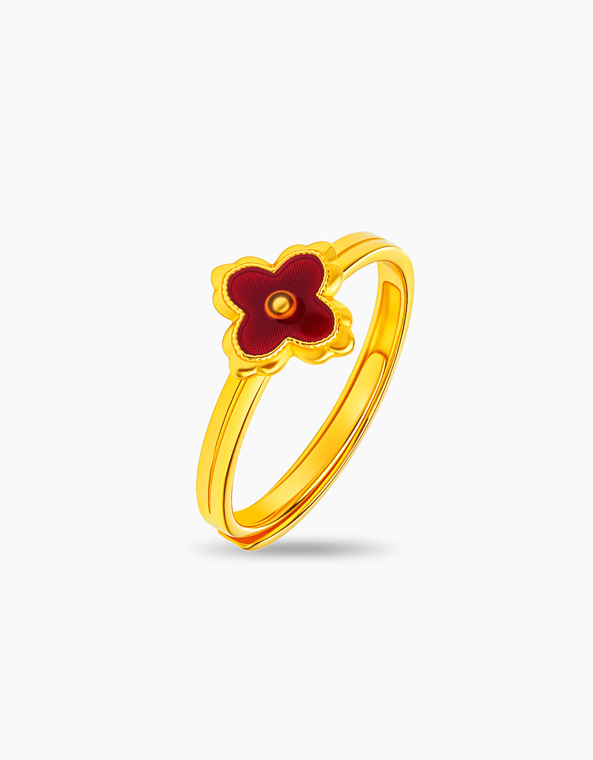 LVC 9IN Scarlet Clover 999 Gold Ring
