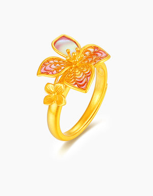 LVC 9IN Celestial Bloom 999 Gold Ring