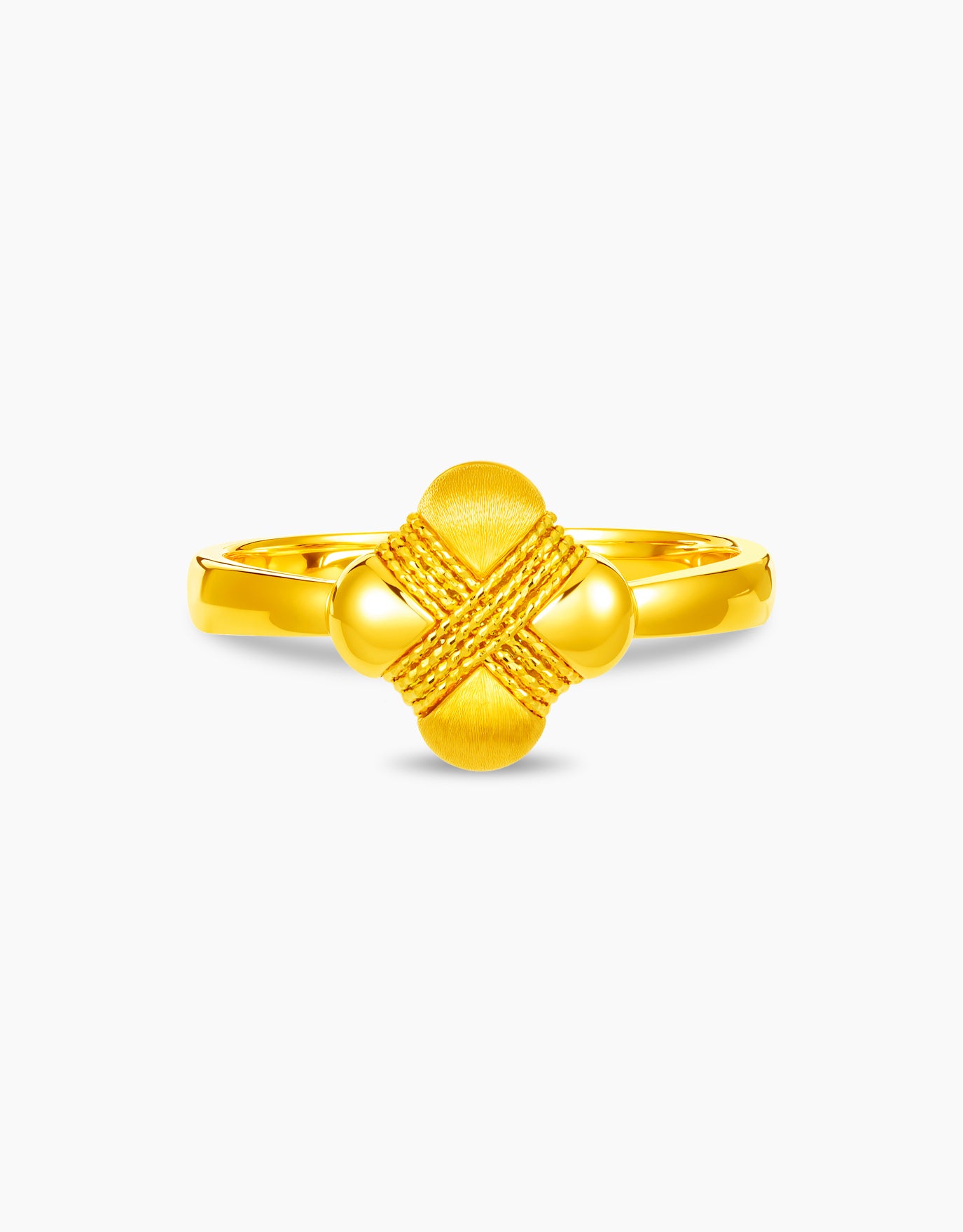 LVC 9IN Clover Embrace 999 Gold Ring
