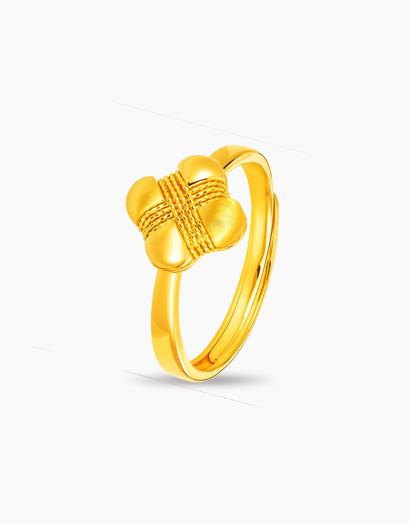 LVC 9IN Clover Embrace 999 Gold Ring