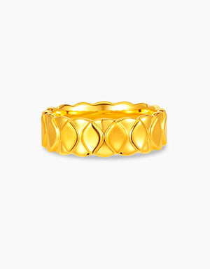 LVC 9IN Leaf Weave 999 Gold Ring