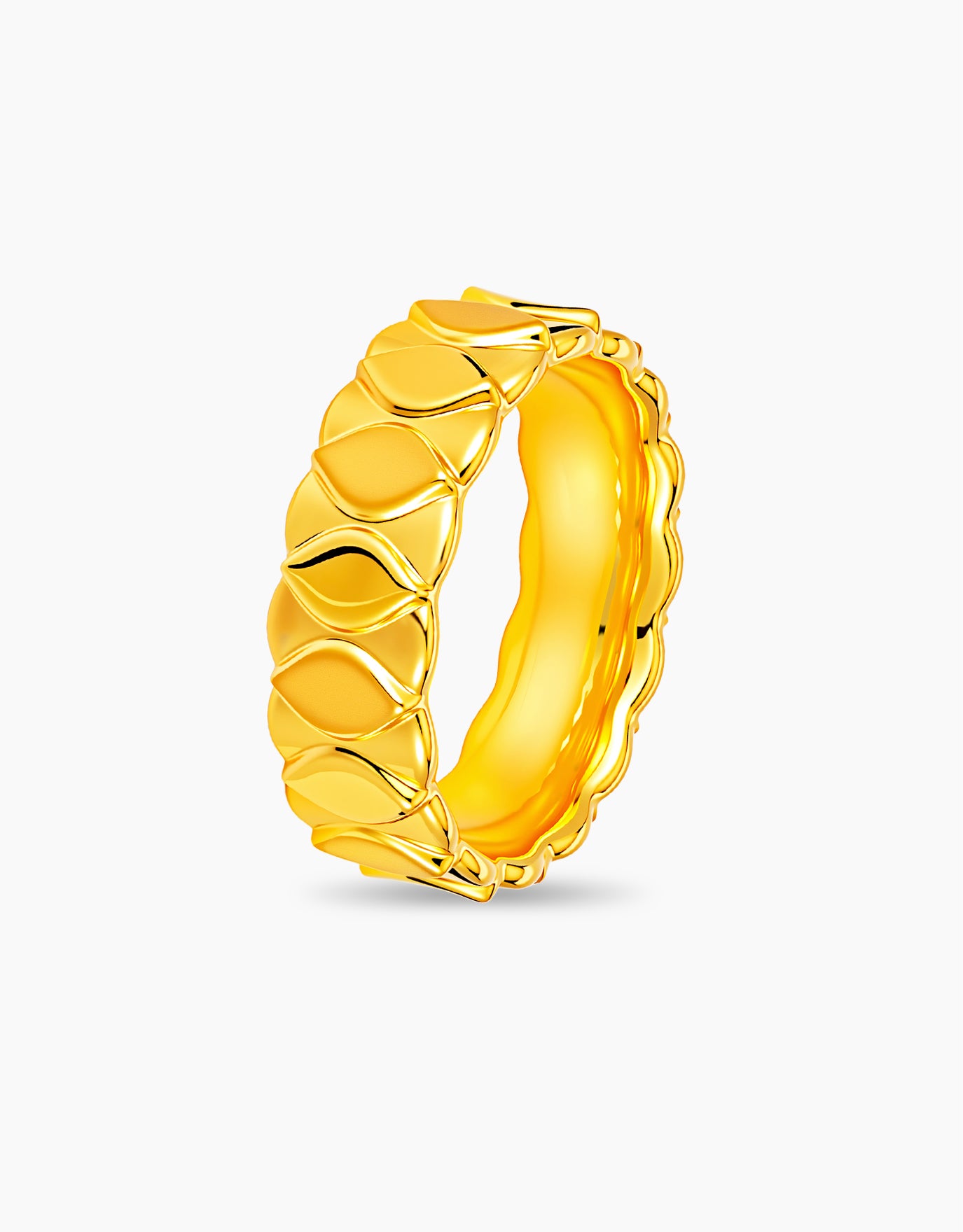 LVC 9IN Leaf Weave 999 Gold Ring
